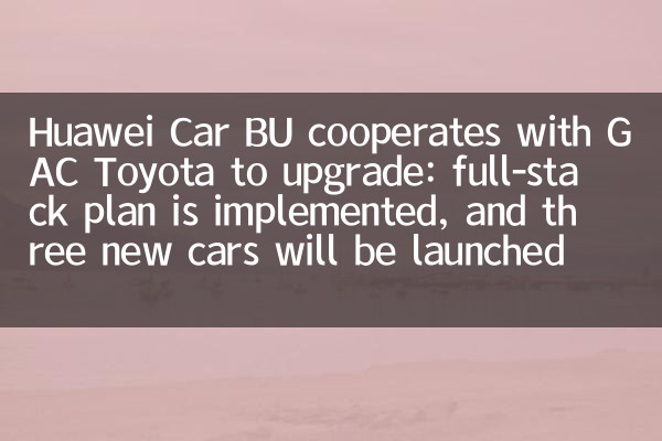 تتعاون Huawei Car Bu مع GAC Toyota للترقية: يتم تنفيذ خطة المكاسب الكاملة ، وسيتم إطلاق ثلاث سيارات جديدة في عام 2027